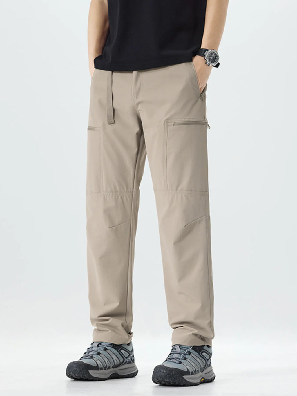 Multi-Pocket Cargo Utility Pants Plus Size in Black for Men