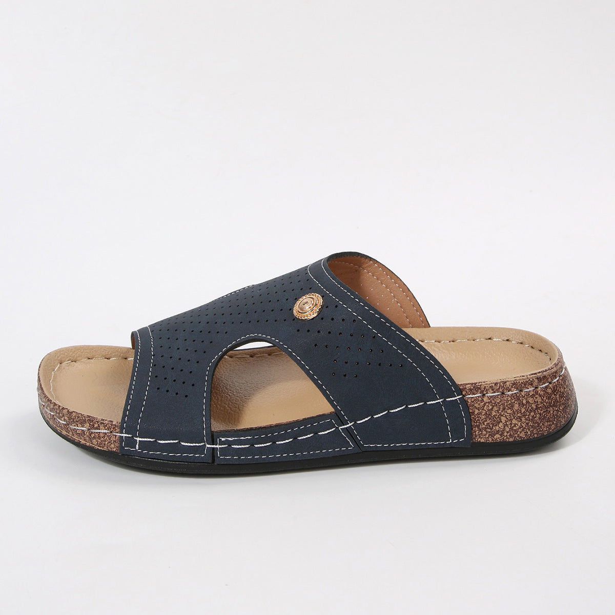 Open Toe Wedge Sandals in Burgundy in Black for Women