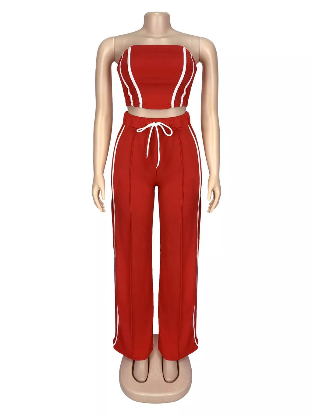 Sleeveless Tube Top and Wide Leg Pants Set for Women