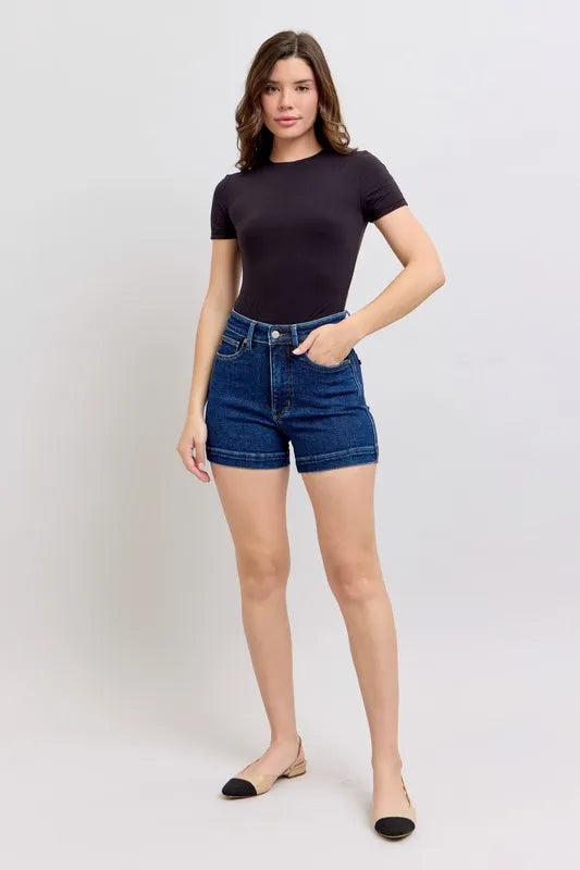 High Waist Tummy Control Denim Shorts Plus Size for Women