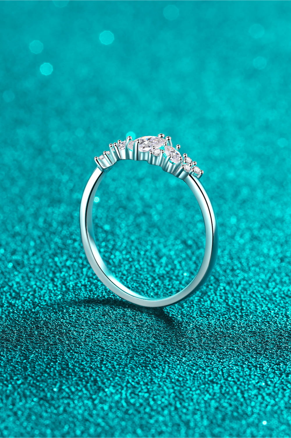 Adored Moissanite Rhodium-Plated Ring in Silver for Women