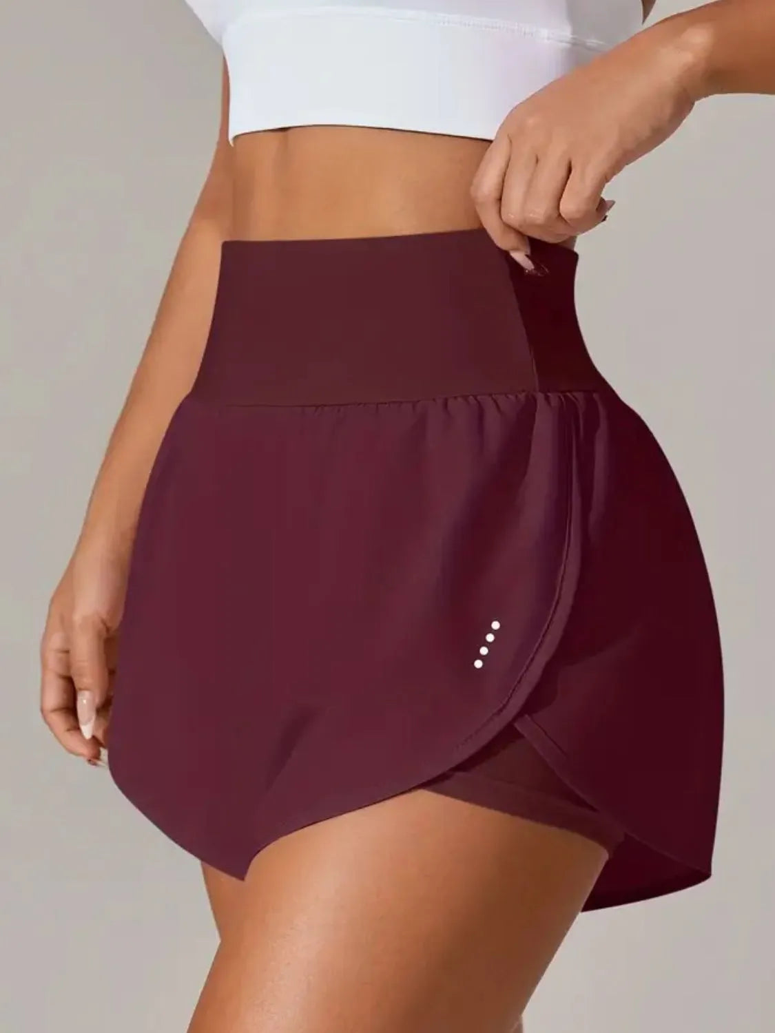 Pocketed High Waist Active Shorts in Dusty Pink for Women