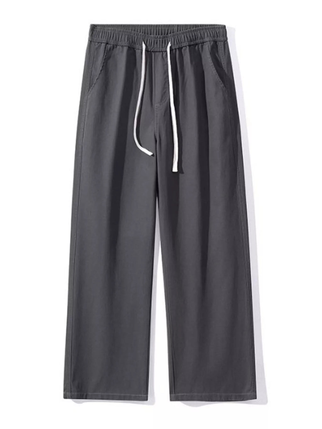Relaxed Fit Drawstring Pants Plus Size in Black in Khaki for Men