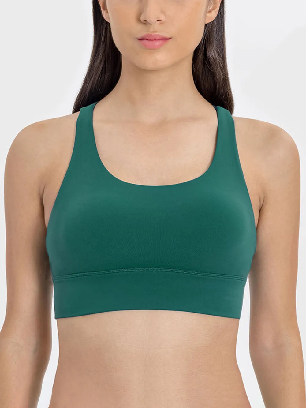 Crisscross Scoop Neck Active Tank in Brown for Women