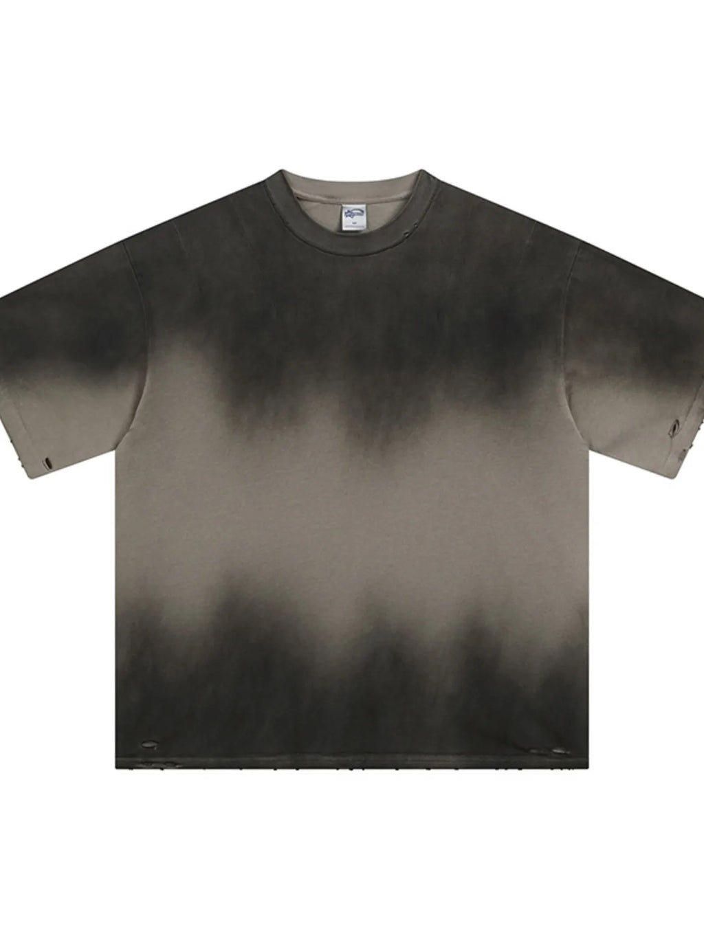 Gradient Round Neck Oversized T-Shirt in Taupe for Men