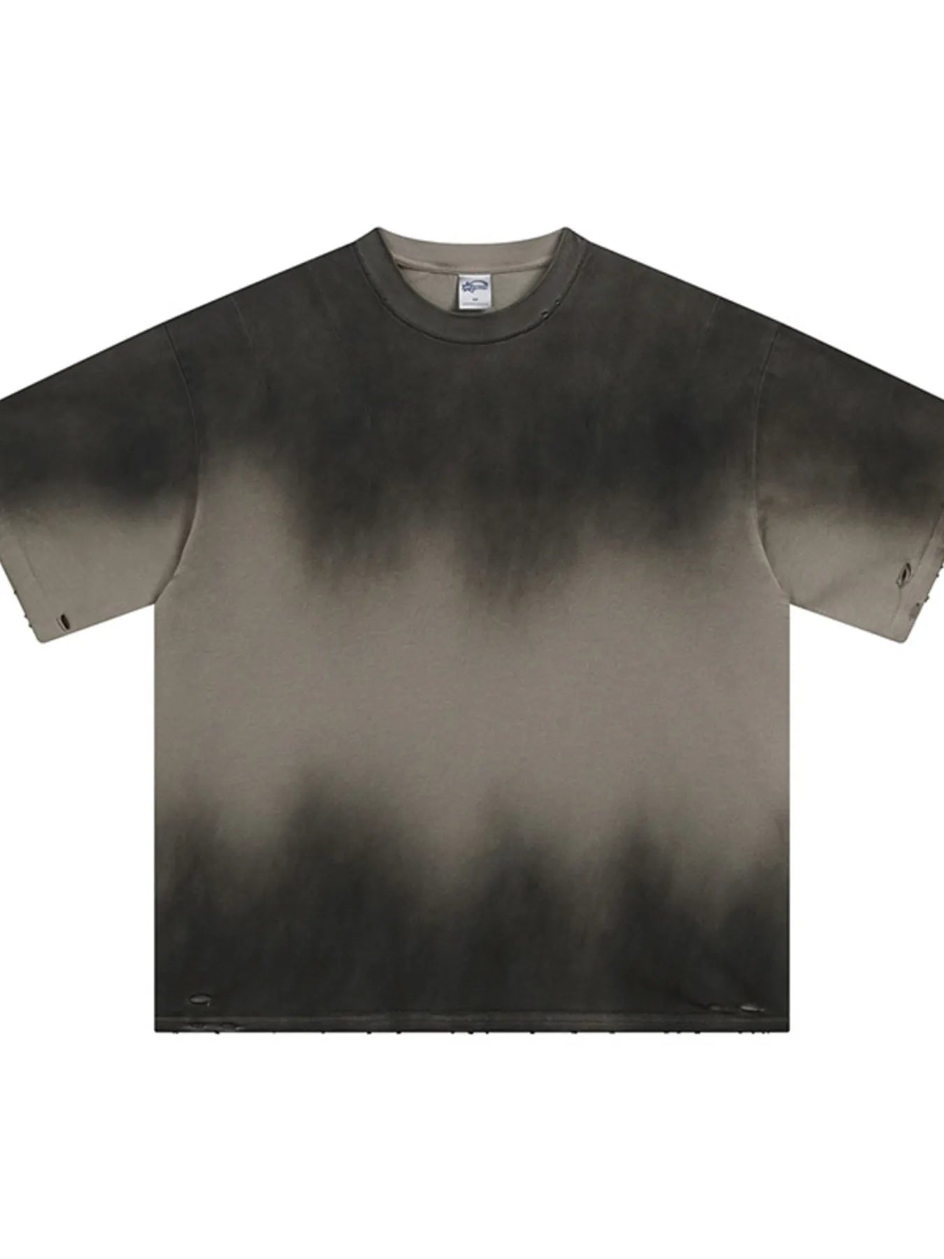 Gradient Round Neck Oversized T-Shirt in Taupe for Men