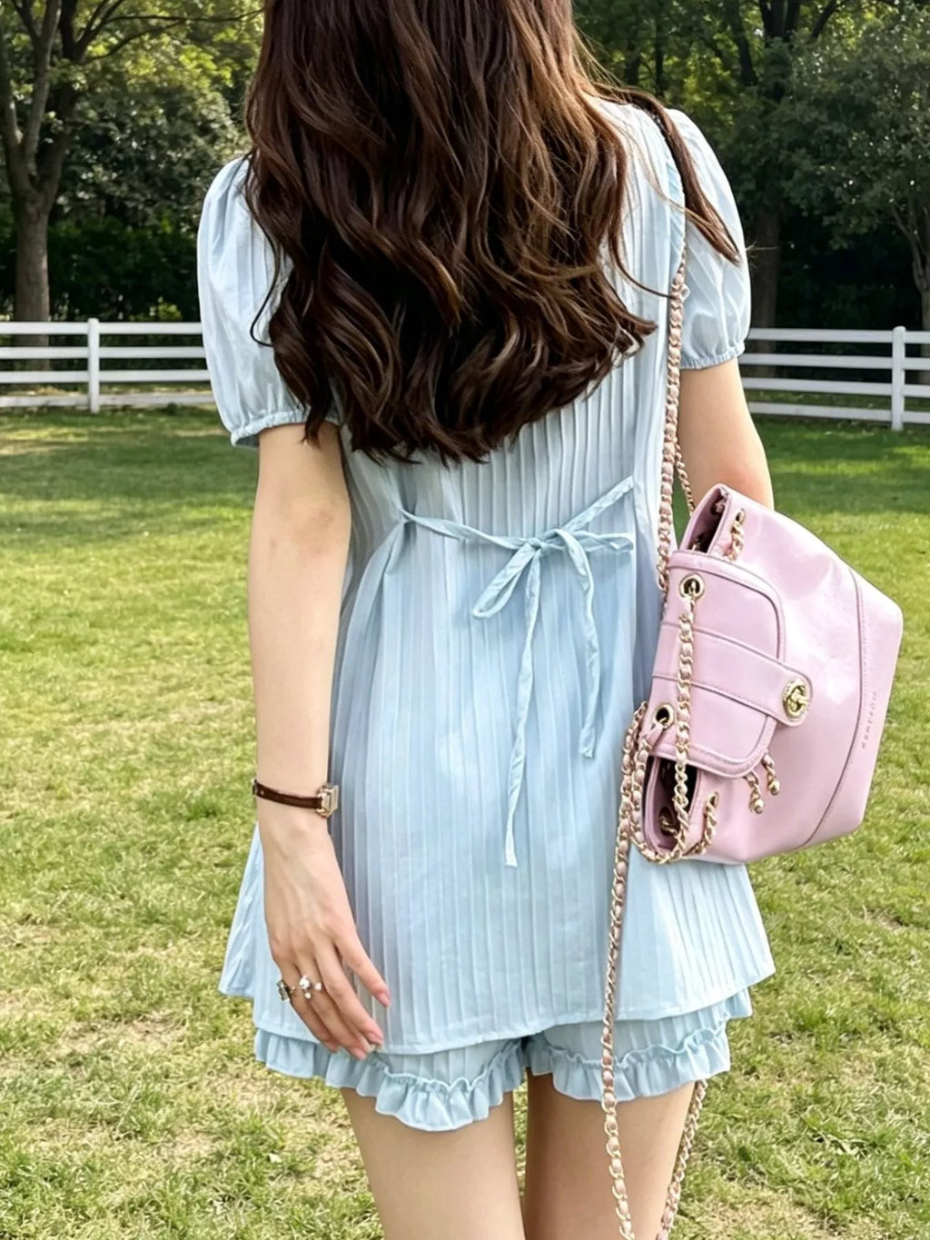 Tied Button Up Shirt and Shorts Set for Women