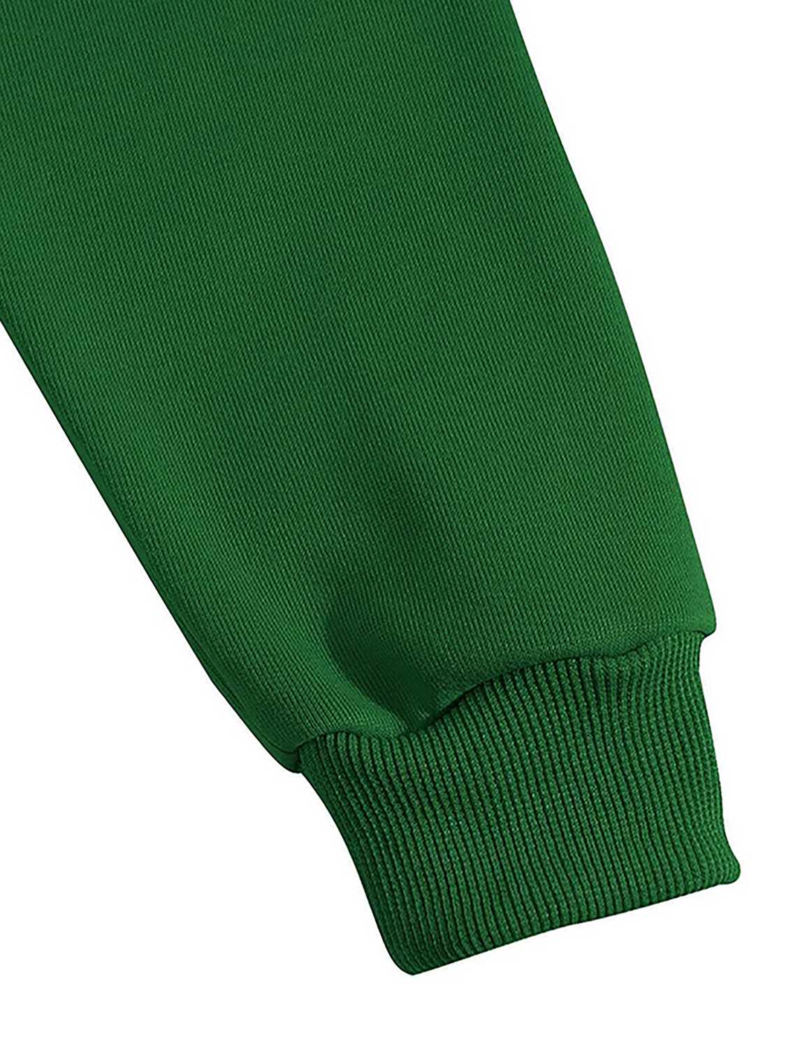 Graphic Drawstring Hoodie with Pocket in Green for Women