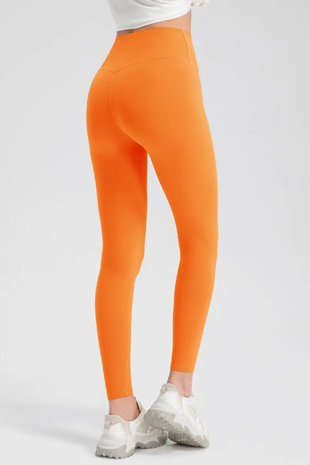 High Waist Skinny Active Pants in Orange for Women