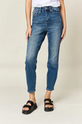 Plus Size Tummy Control High Waist Slim Jeans in Dark for Women
