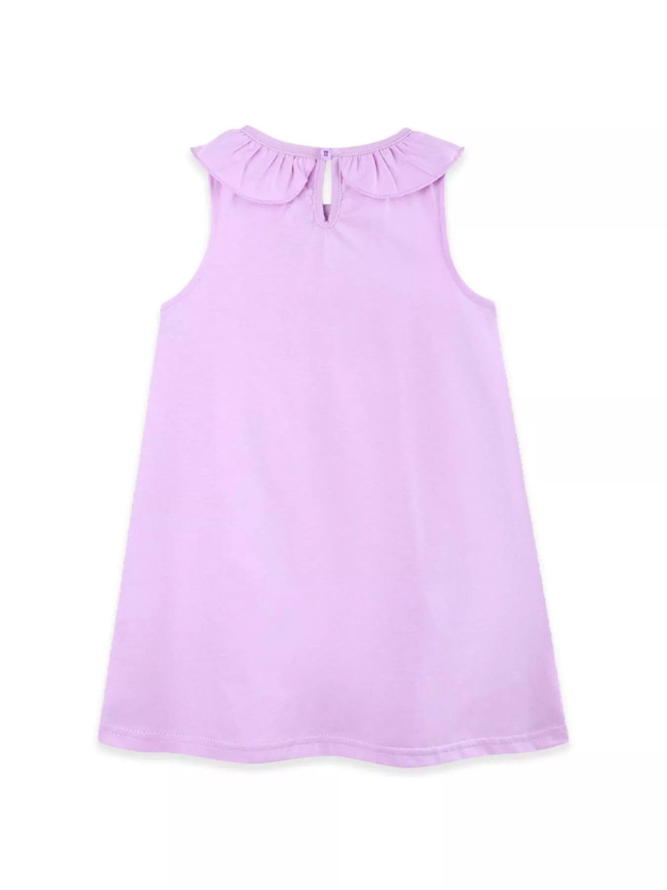 Ruffle Collar Floral a-Line Dress in Lavender for Girls