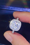 3 Carat Moissanite 925 Sterling Silver Square Ring in White for Women