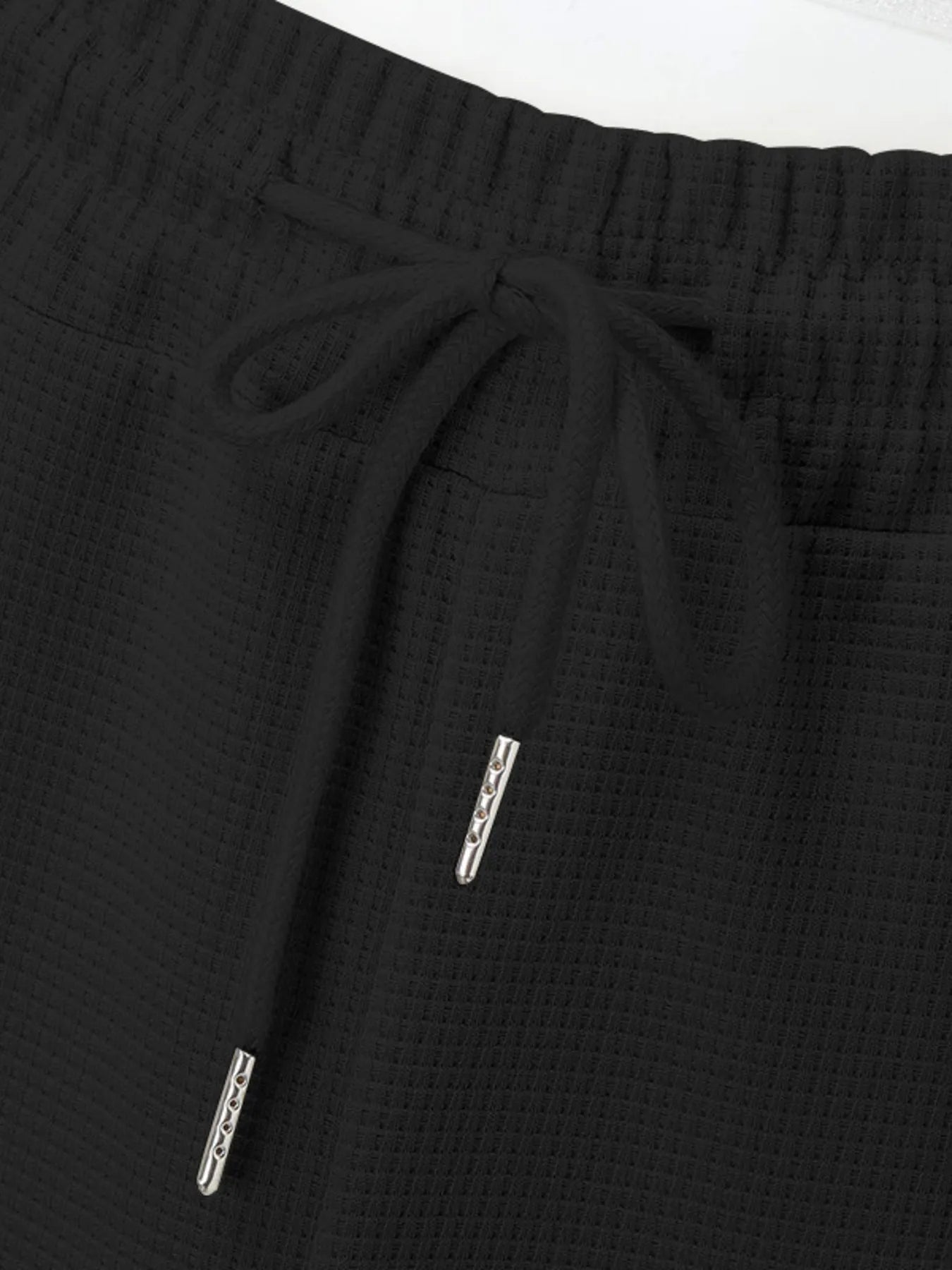Zip Up Top and Pants Set Plus Size in White for Men