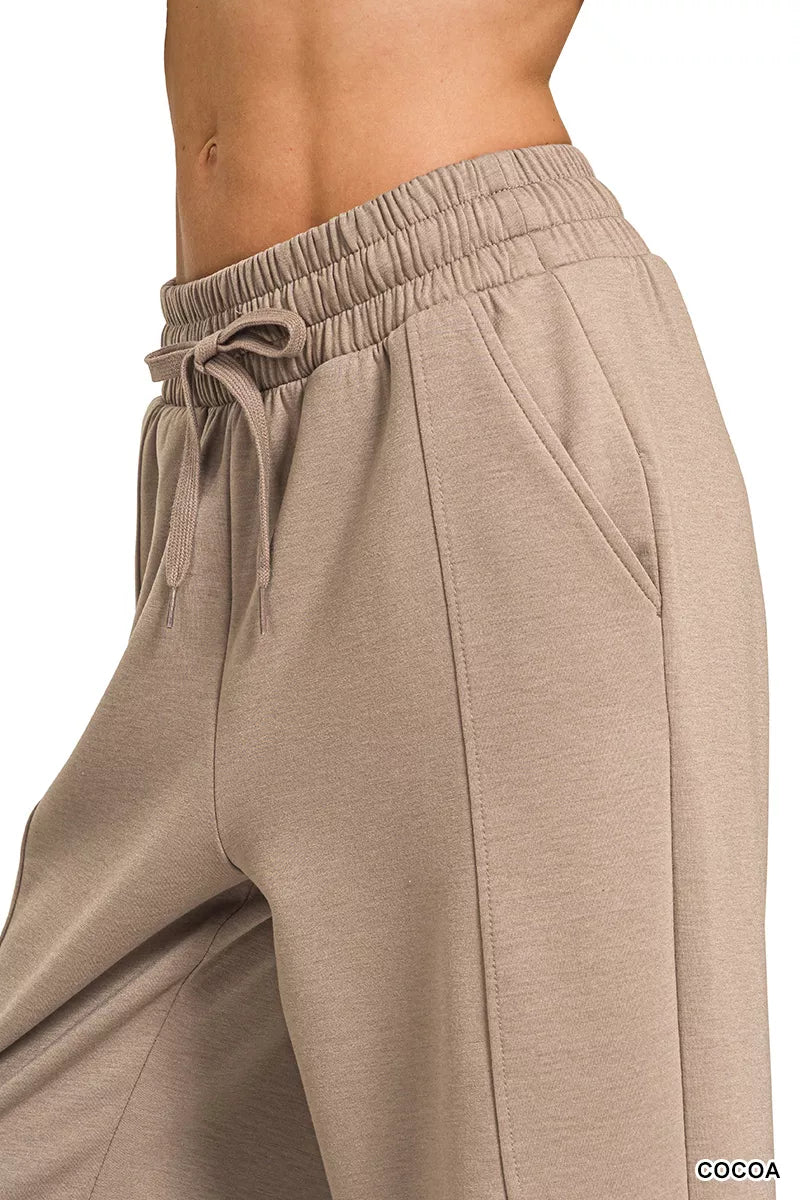 Scuba 3/ 4 Sleeve Pullover & Pants Set in Cocoa for Women