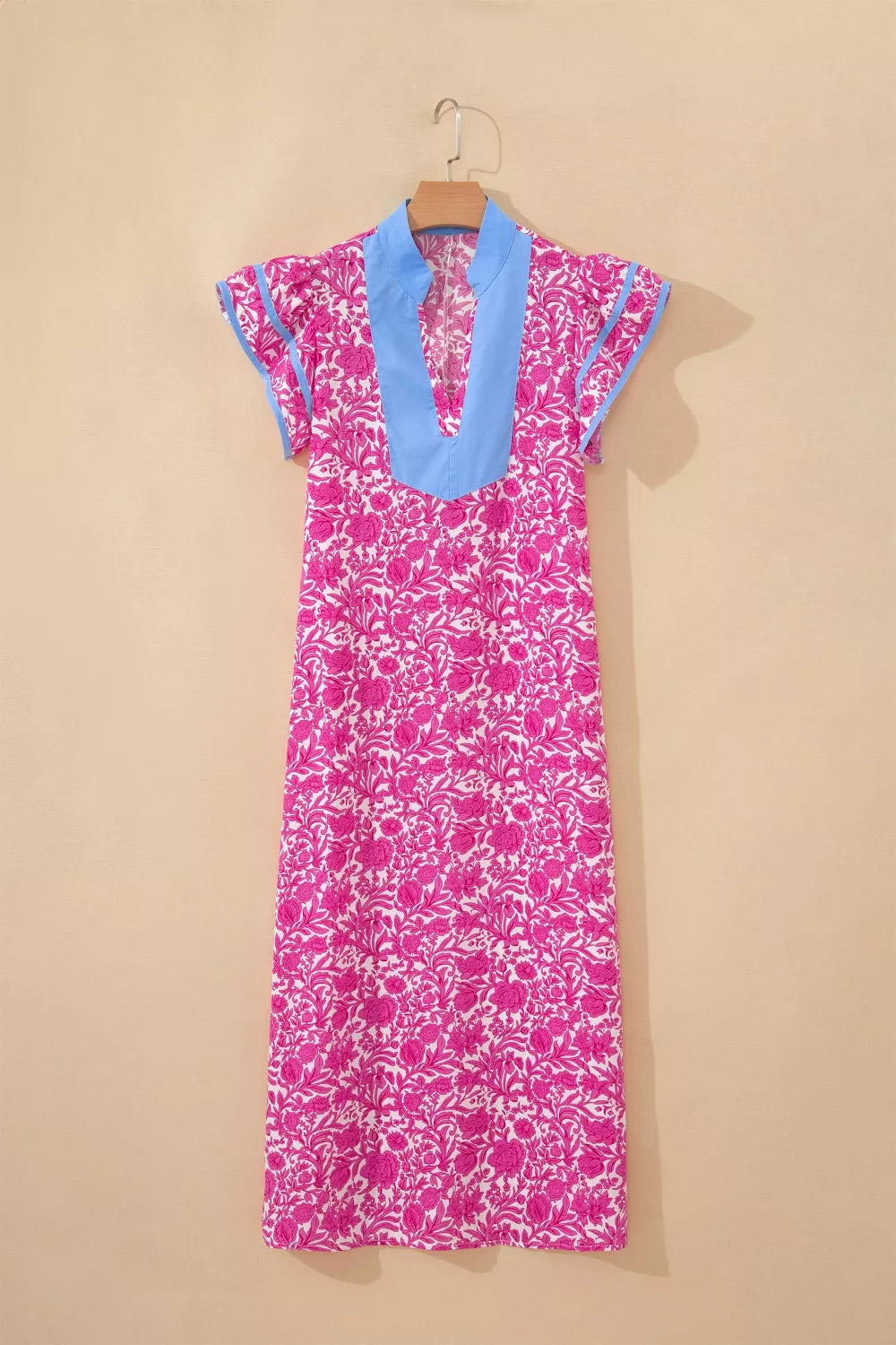 Floral Print Ruffle Cap Sleeve Dress for Women
