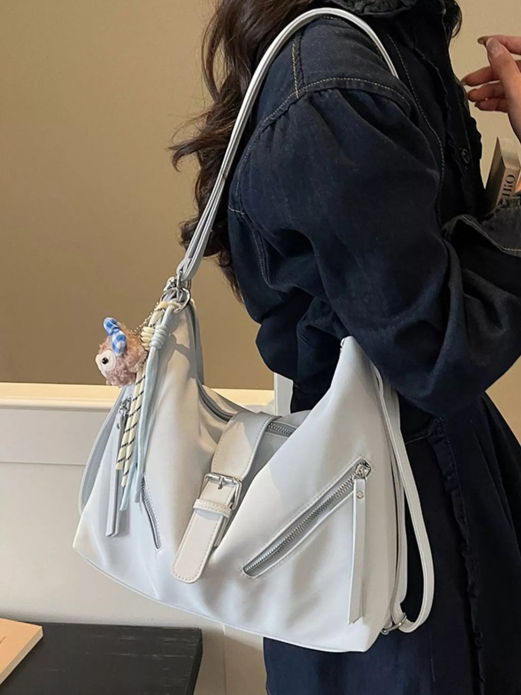 Convertible Buckle Shoulder Bag for Women