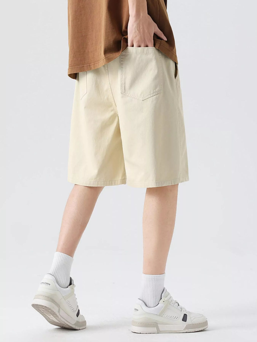 Wide-Leg Shorts Plus Size in Khaki for Men
