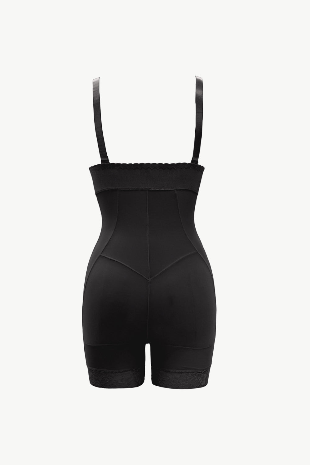 Plus Size Zip Up Under-Bust Shaping Bodysuit in Black for Women