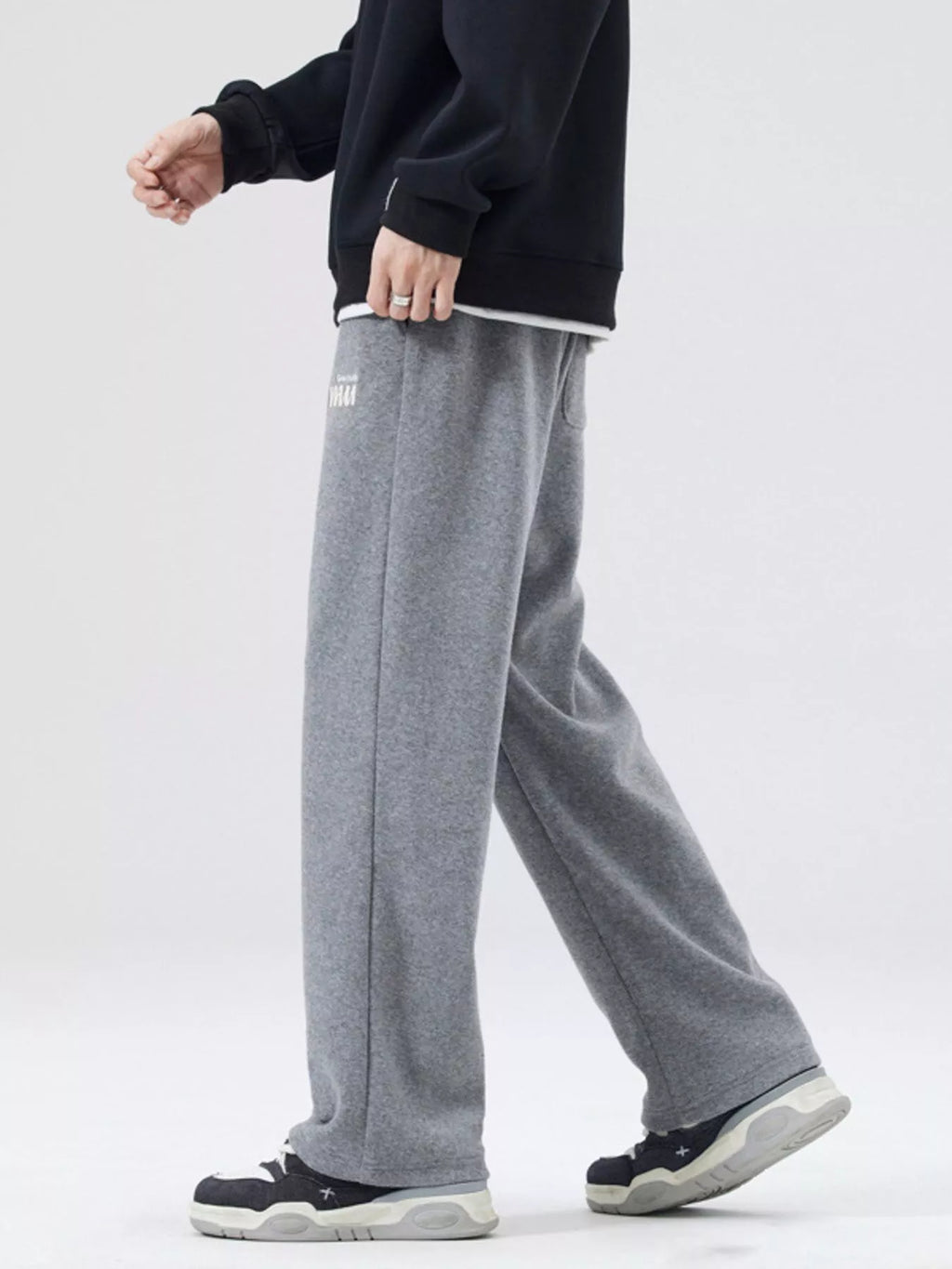 Casual Loose Fit Sweatpants Plus Size in Apricot in Black for Men
