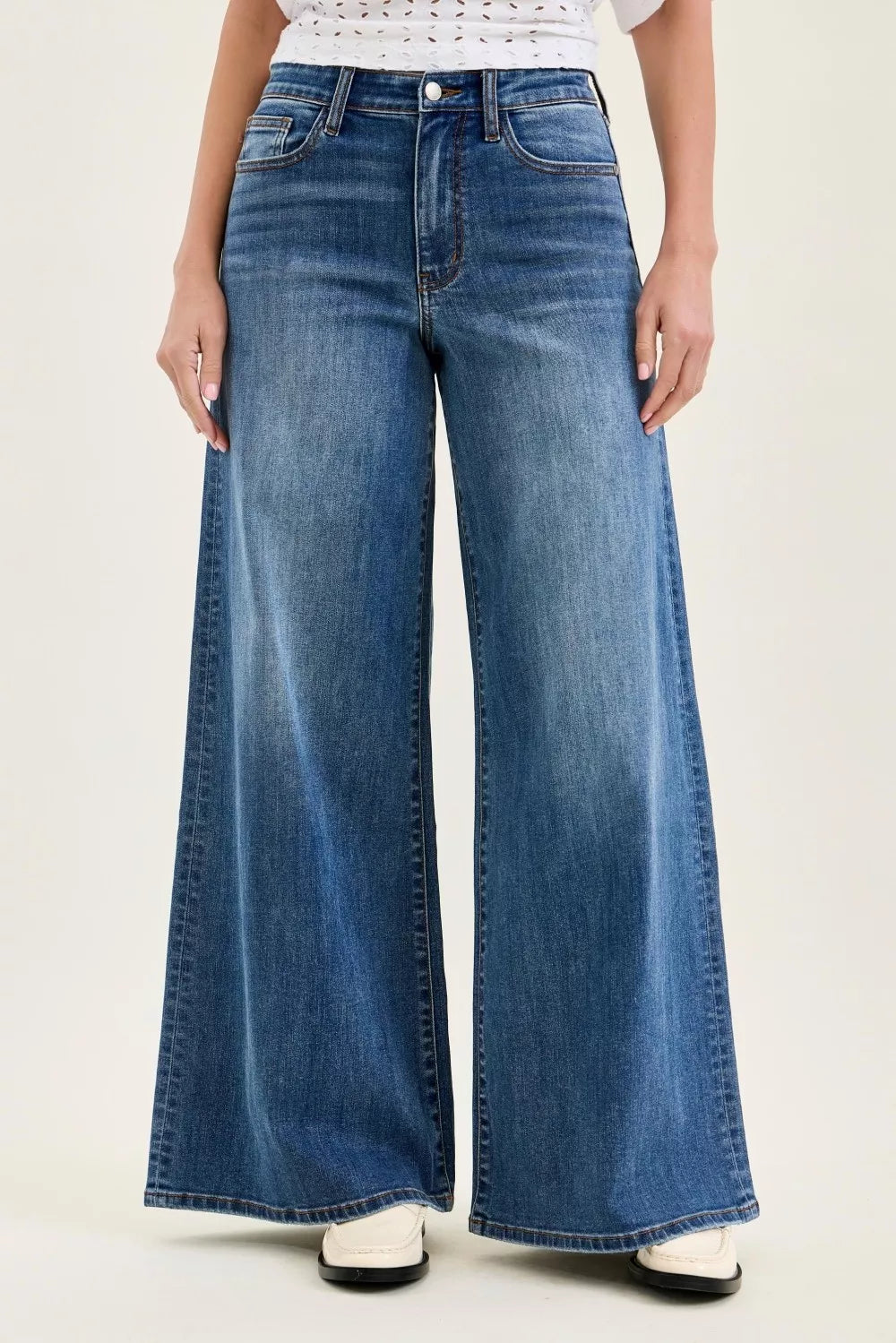High Waist Palazzo Jeans in Md for Women