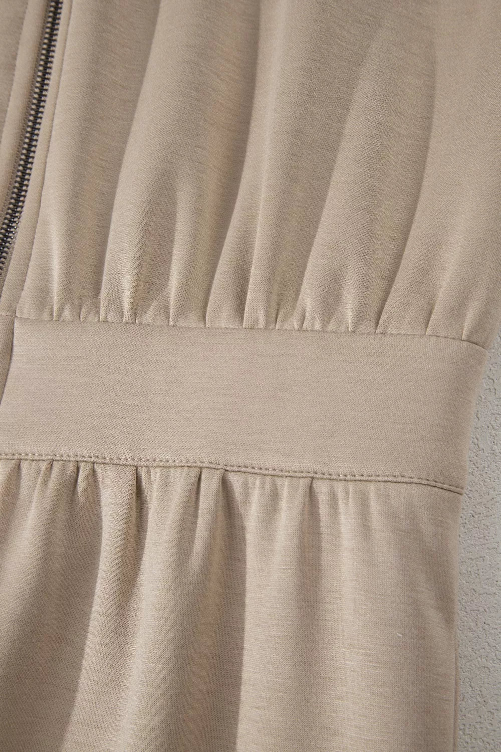 Solid Color Zip Front Short Sleeve Collared Jumpsuit for Women