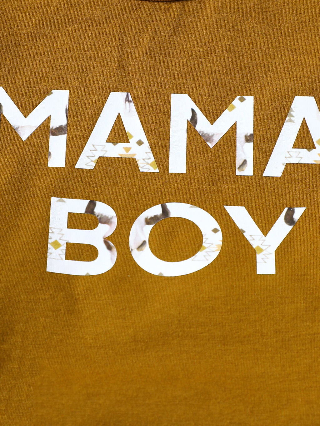 Mama Boy Graphic Casual Tee and Shorts Set in Caramel for Boys