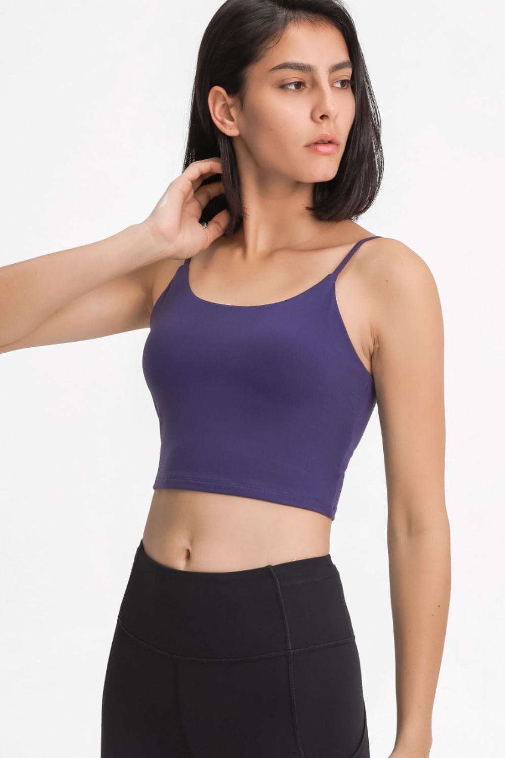 Feel Like Skin Scoop Neck Sports Cami in Light Indigo for Women