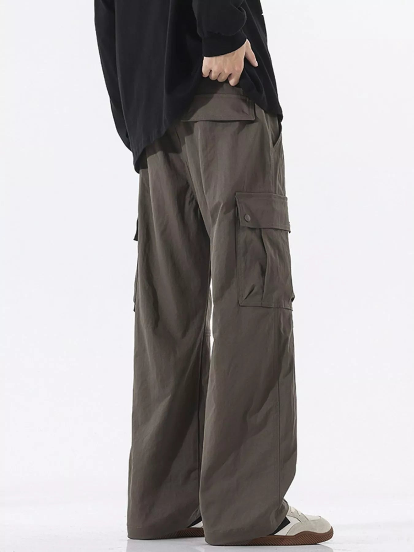 Loose Fit Cargo Pants Plus Size in Coffee for Men