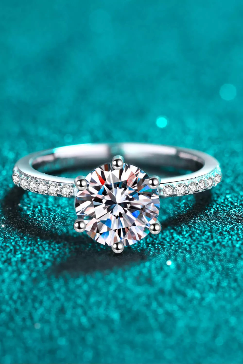 925 Sterling Silver 2 Carat Moissanite Ring for Women