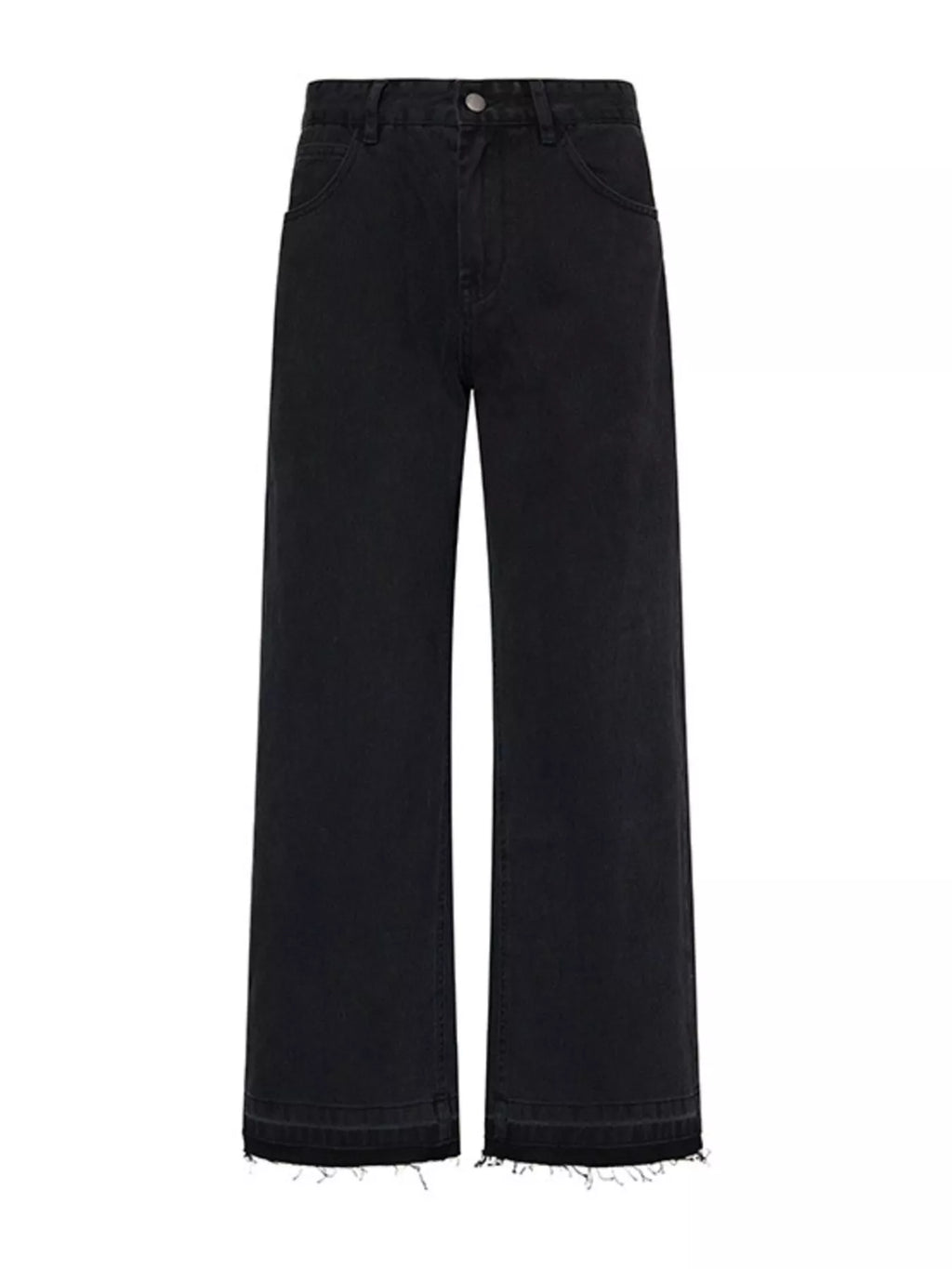 Wash Relaxed Fit Wide Leg Jeans in Berry Red in Black for Men