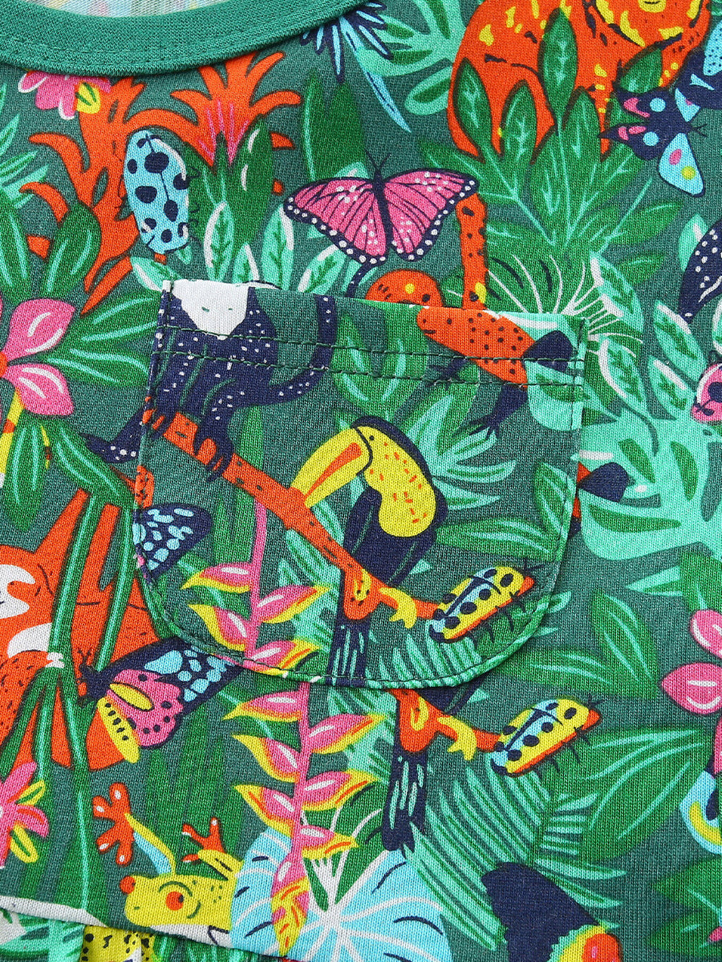 Printed Round Neck Dress in Multicolor for Girls