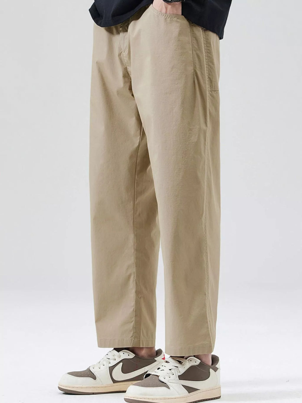 Wide-Leg Casual Pants Plus Size in Black for Men