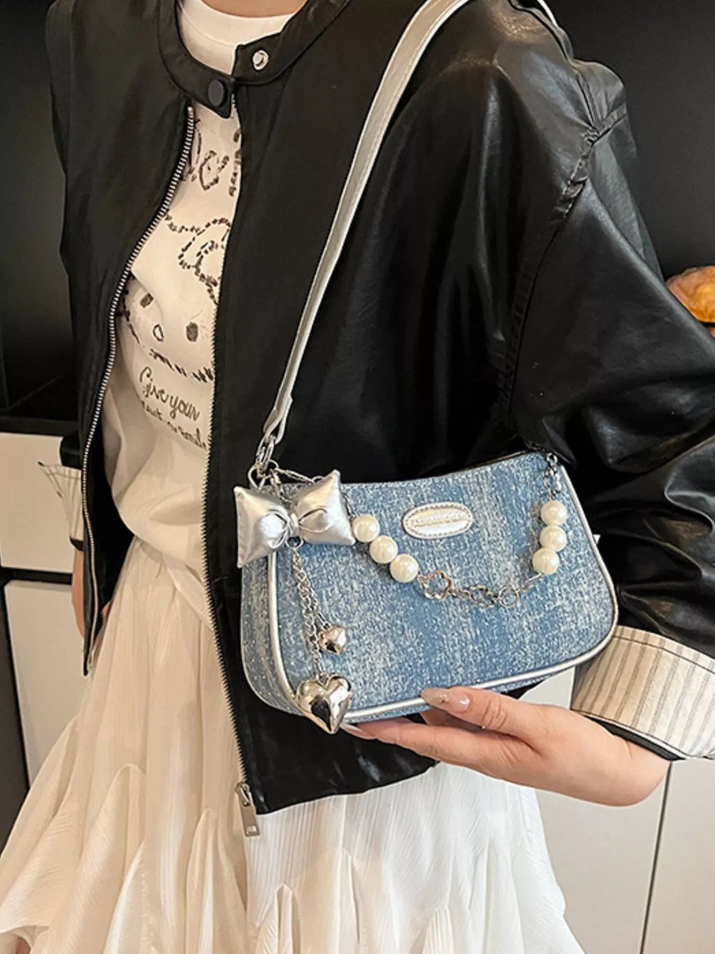 Pearl Chain Shoulder Bag for Women