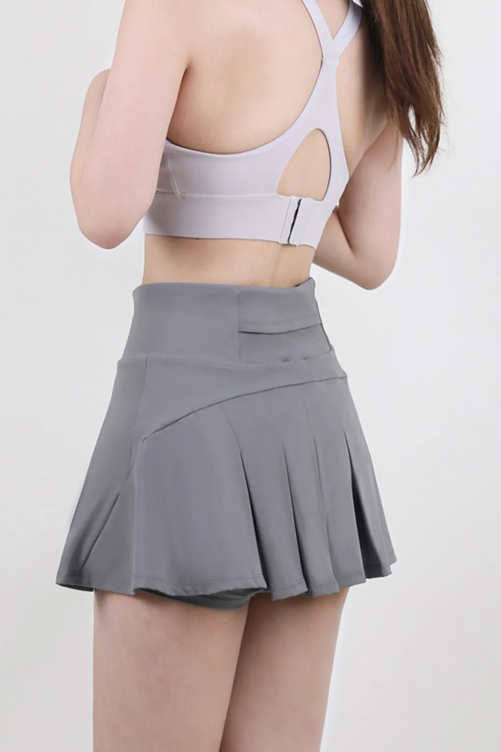 High Waist Pleated Active Skirt in Hot Pink for Women