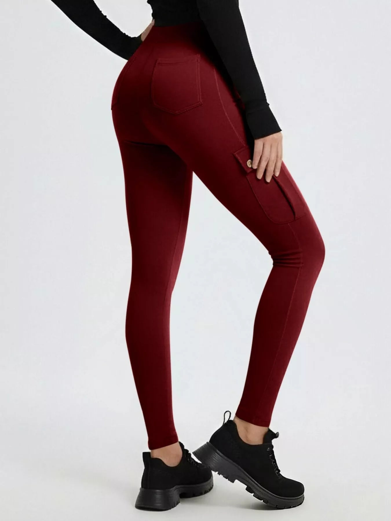 High Waist Active Pants in Black for Women
