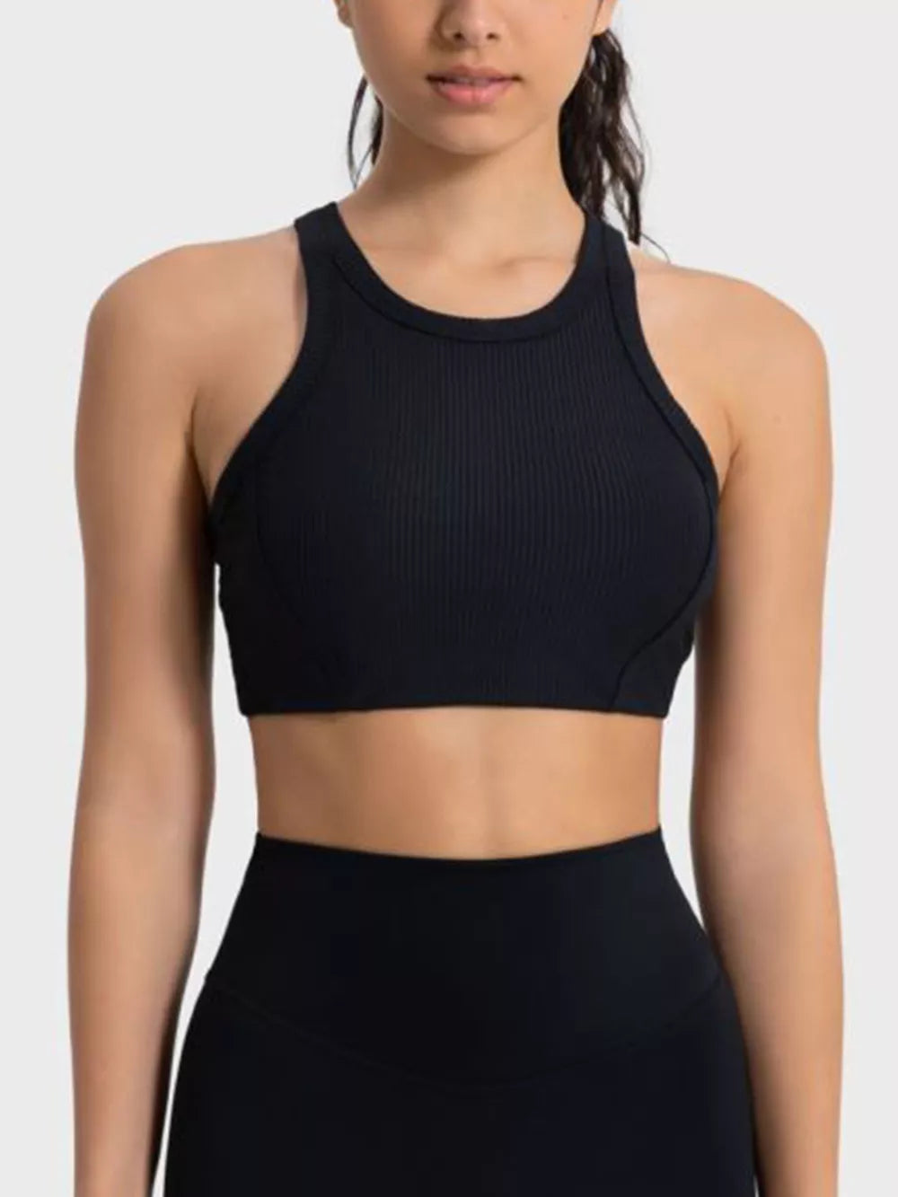 Wide Strap Cropped Sport Tank in Sage for Women