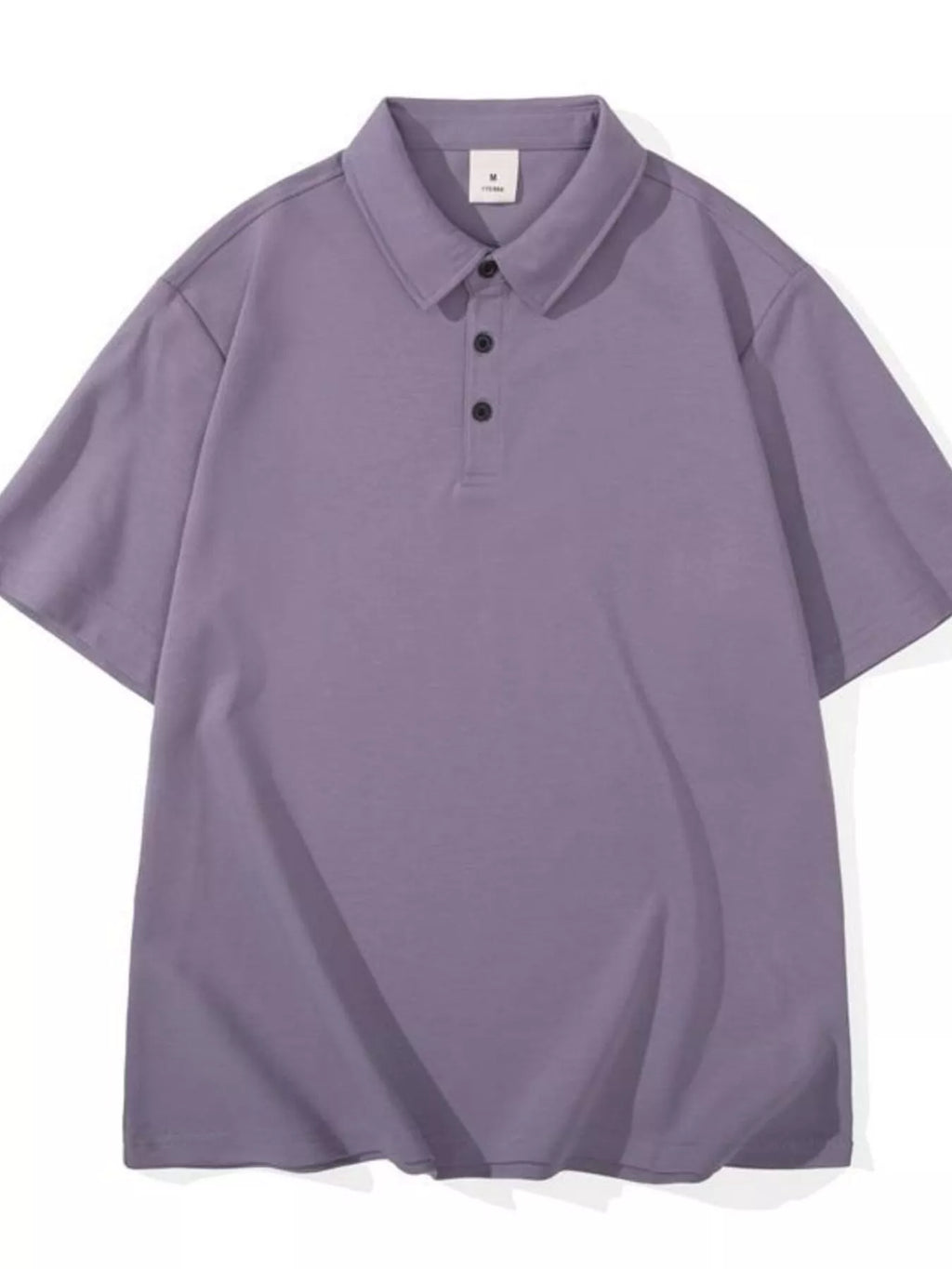 Button Detail Short Sleeve Polo Plus Size in White for Men