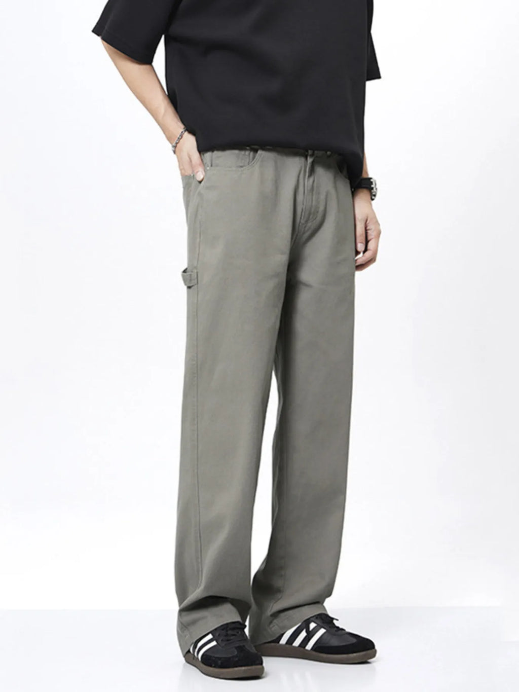 Plus Size Wide Leg Pants in Apricot for Men