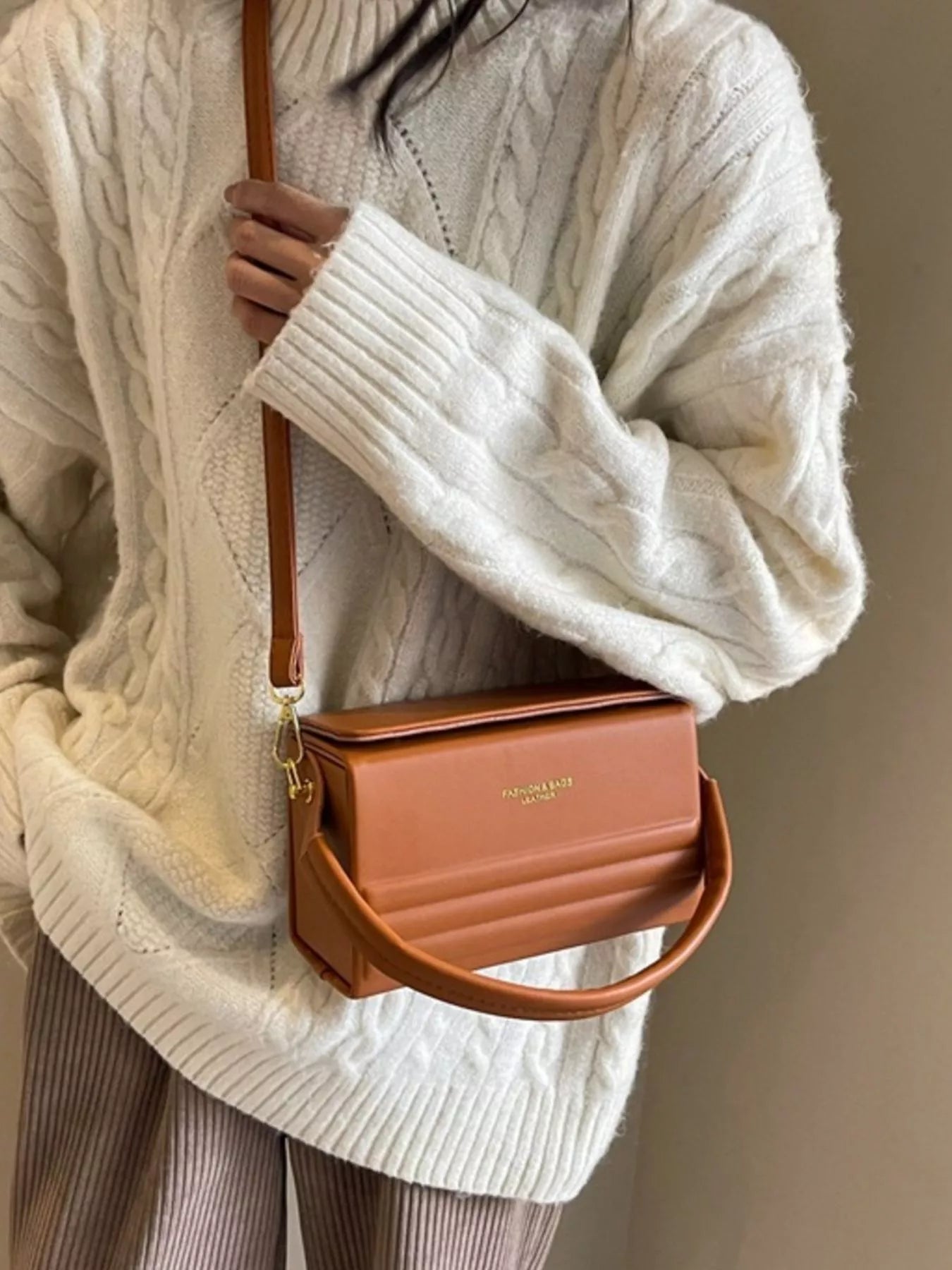 Box-Shaped Crossbody Bag for Women