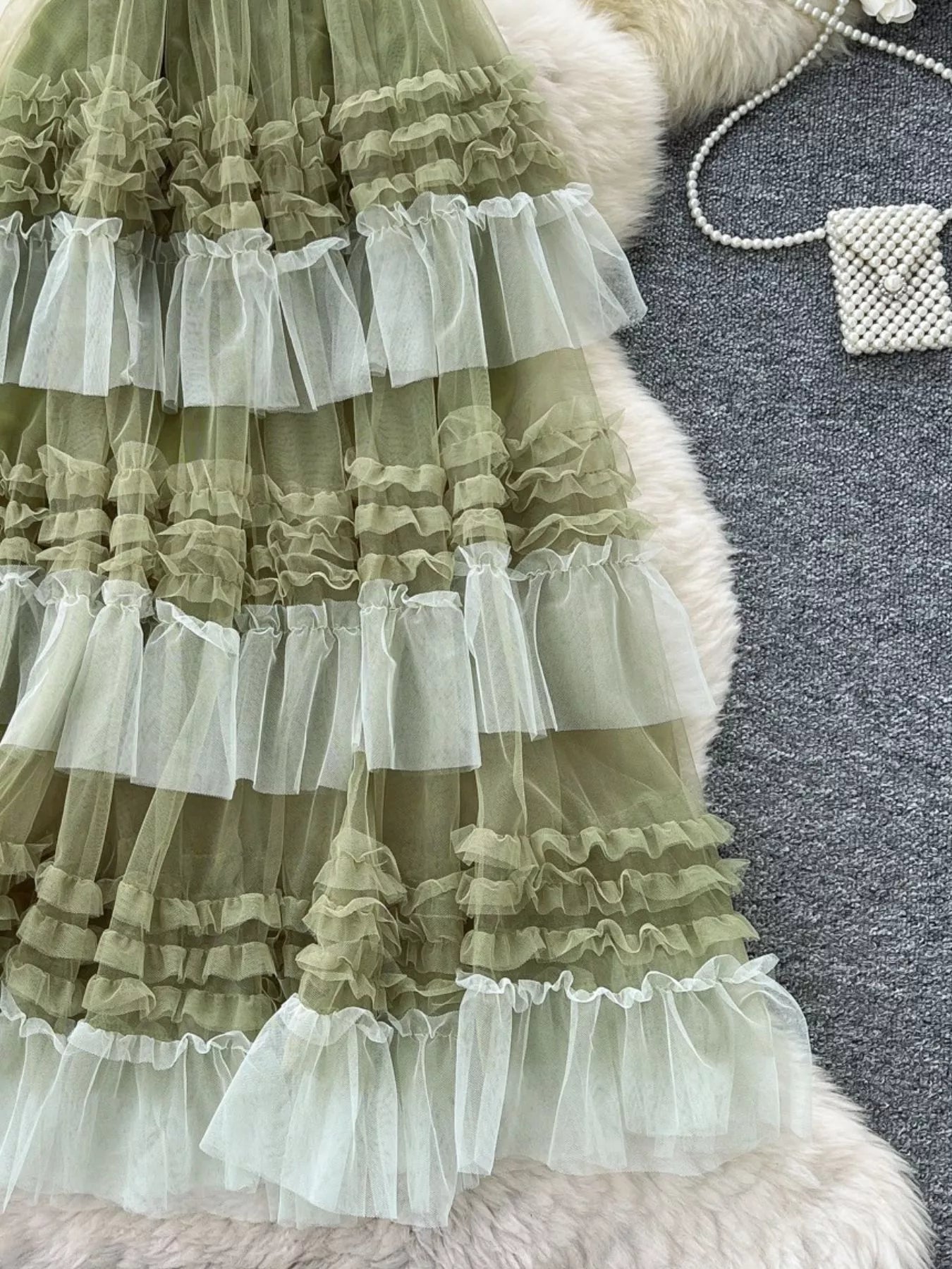 Ruffle Tulle Skirt for Women