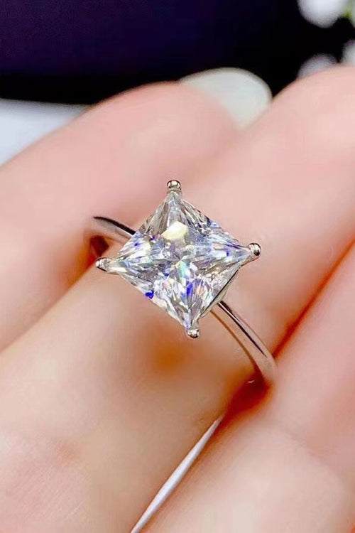 5 Carat Moissanite Solitaire Ring in Silver for Women