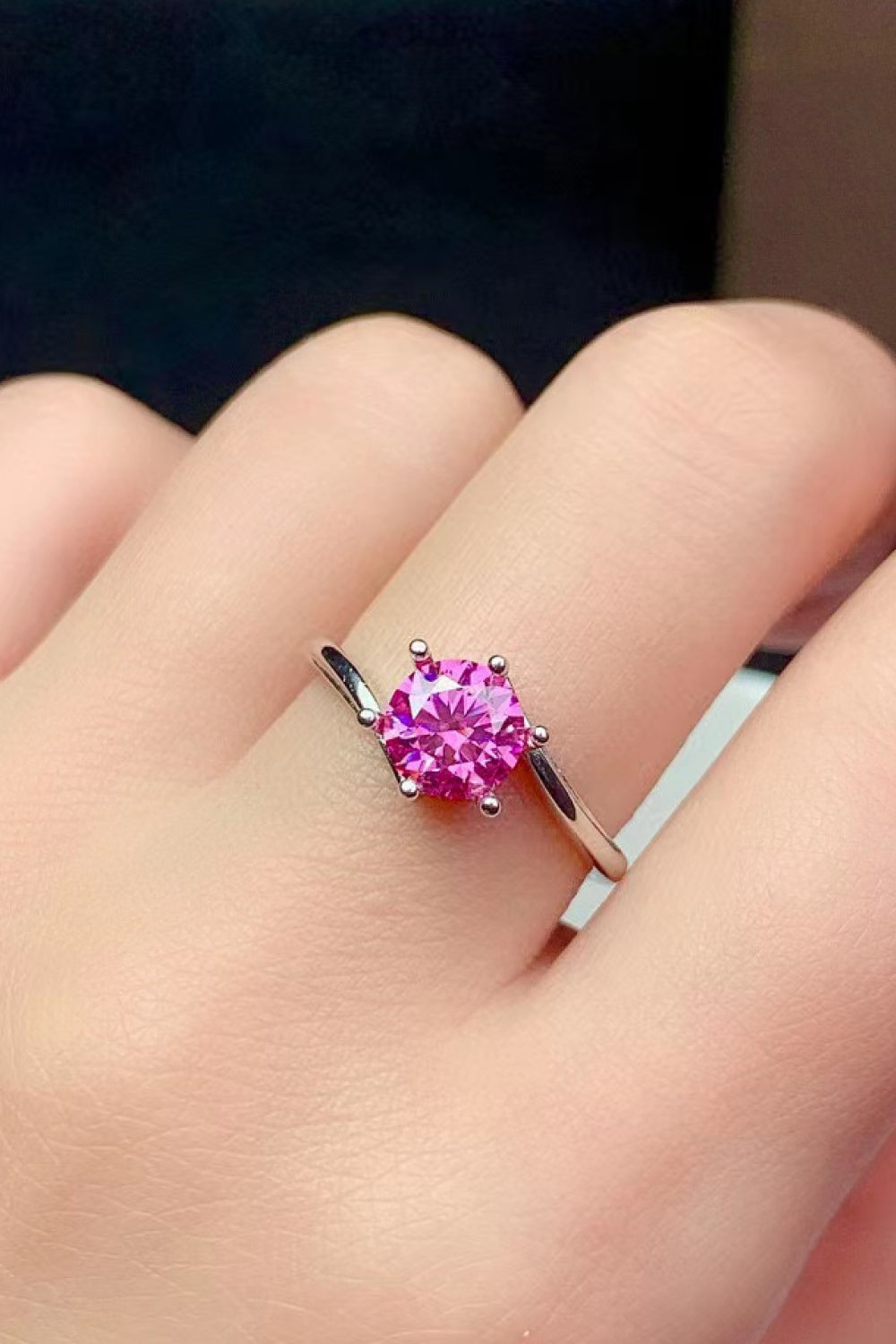 Cant Stop Your Shine 1 Carat Moissanite Ring in Pink for Women