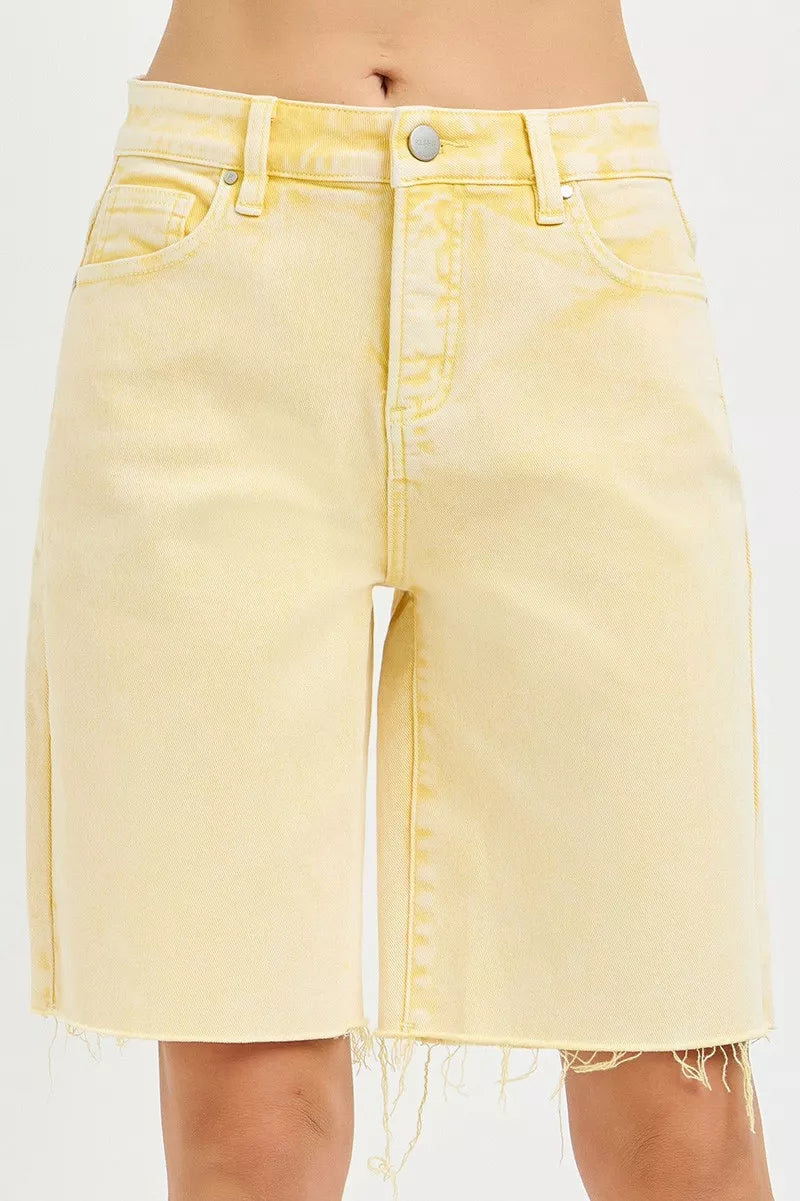 Slouchy Bermuda Shorts in Banana for Women