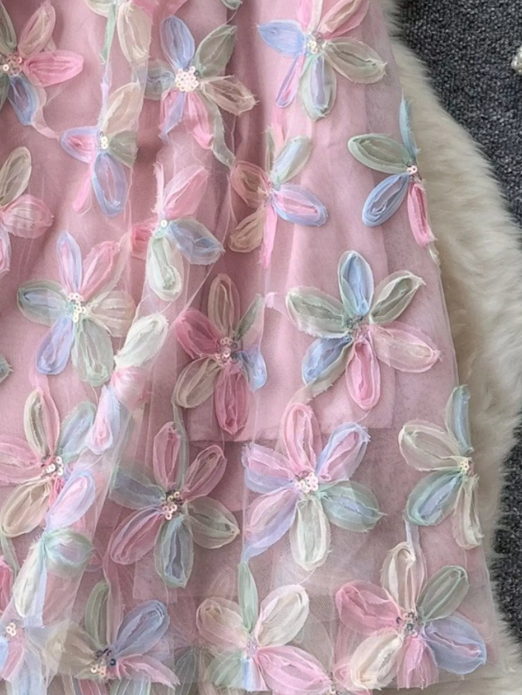 Floral Mesh Skirt for Women
