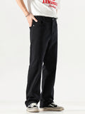 Wide Leg Jeans with Pockets Plus Size in Black for Men