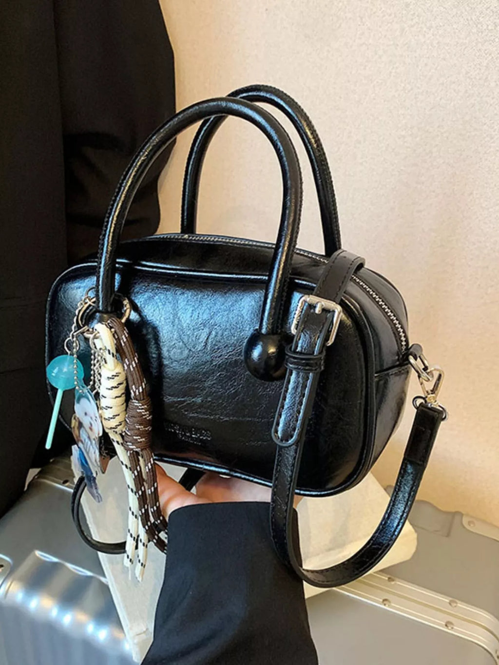Top Handle Crossbody Bag in Black for Women