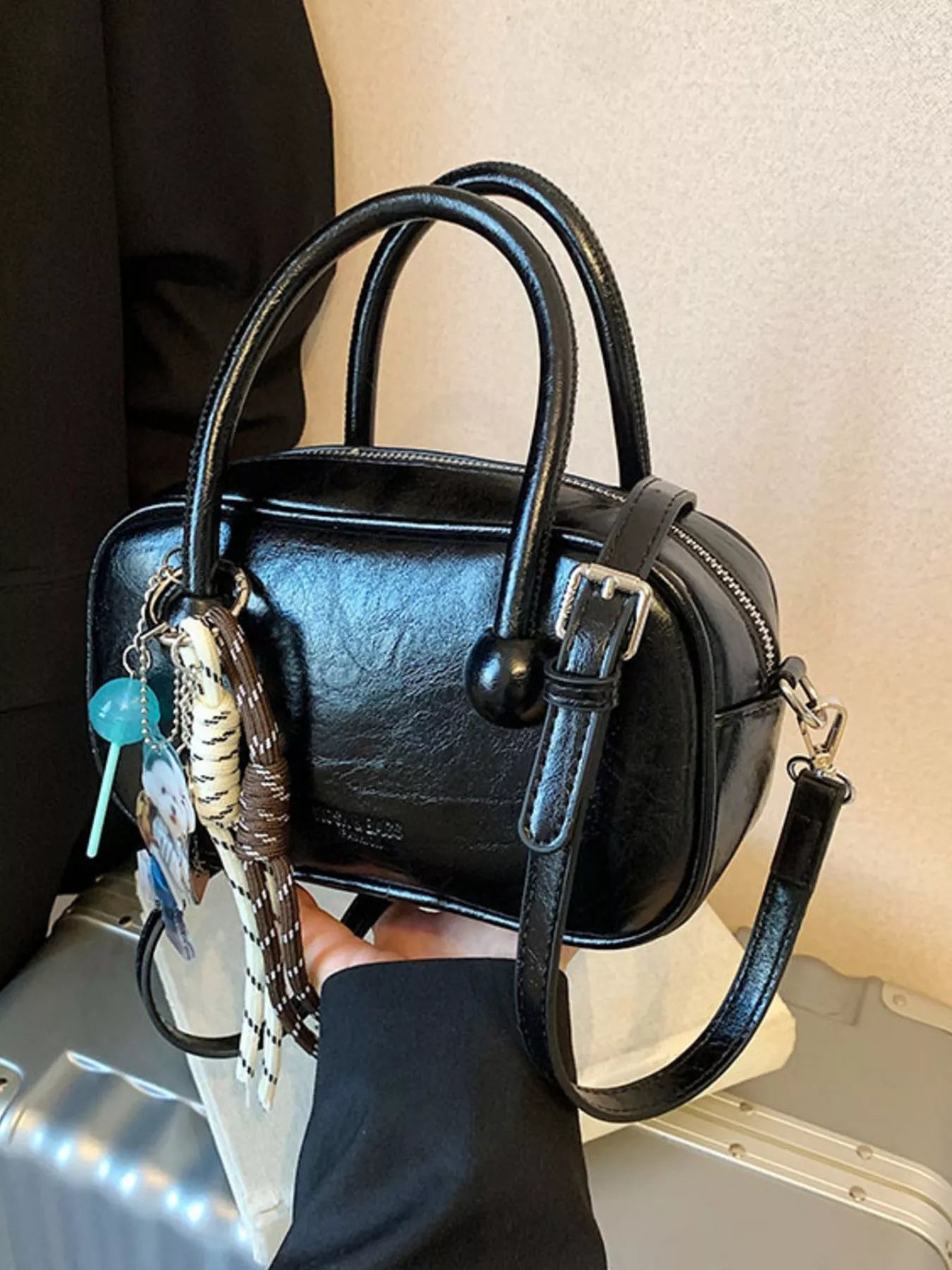 Top Handle Crossbody Bag in Black for Women