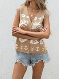 Floral V-Neck Cap Sleeve Cardigan in Khaki for Women