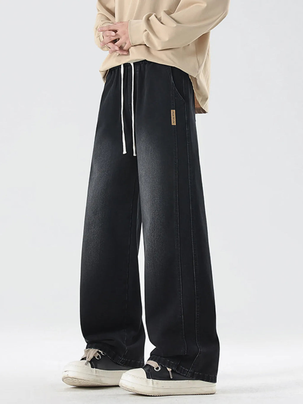 Wash Wide Leg Jeans Plus Size in Classic in Vintage Blue for Men