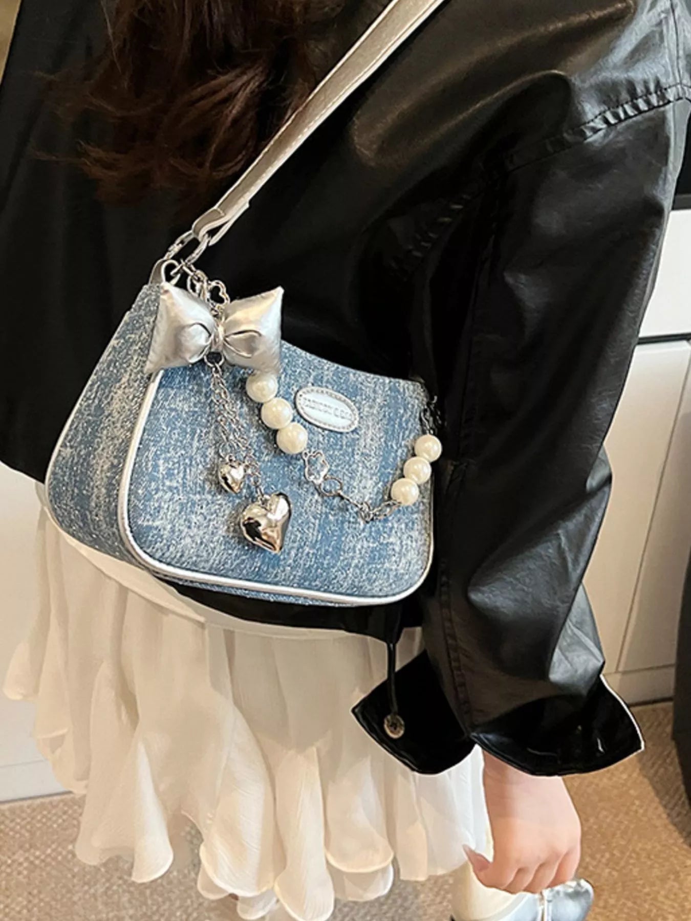Pearl Chain Shoulder Bag for Women